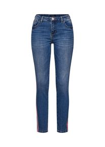 Opus, Damen Jeans 'Ely red stripe', Blue Denim / Rot