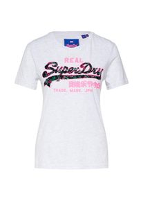Superdry, Damen Shirt 'INTAGE LOGO TROPICAL INFILL ENTRY', Grau