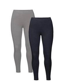 sheego Basic, Damen Leggings, Grau / Schwarz