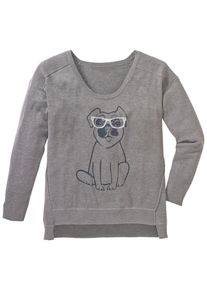 sheego Casual, Damen Pullover, Taupe / Schwarz / Wei&szlig;