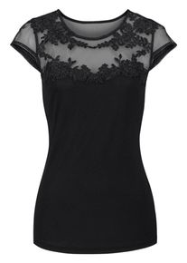 Melrose, Damen Rundhalsshirt, Schwarz