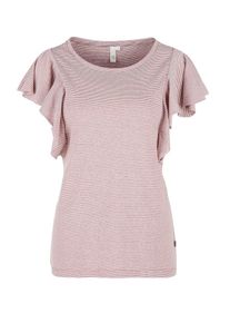 Q/S Designed By, Damen Shirt, Pastellrot / Weiß
