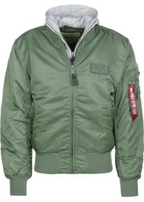 Alpha Industries, Herren Jacke 'MA-1 D-Tec', Graumeliert / Gr&uuml;n