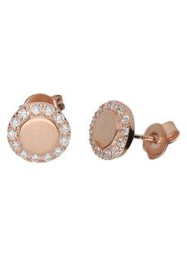 Firetti, Damen Ohrstecker, Rosegold / Wei&szlig;
