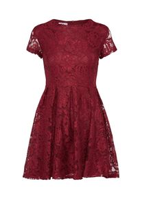 Wal G., Damen Cocktailkleid aus Spitze, Weinrot