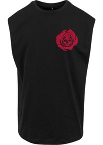 Mister Tee, Herren T-Shirt 'Deadrose', Feuerrot / Schwarz