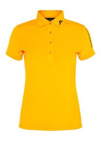 J. Lindeberg J.Lindeberg, Damen Shirt 'Tour Tech', Hellorange / Schwarz