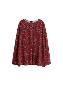Violeta by Mango, Damen Bluse 'Roja', Apricot / Rot / Schwarz