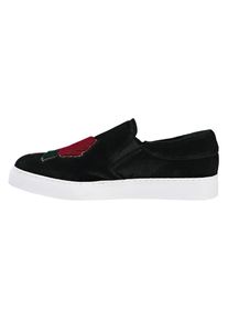 Heine, Damen Slipper, Smaragd / Merlot / Schwarz