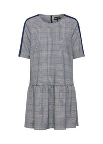 Only, Damen Kleid 'onySOPHIE CHECK S/S PANEL DRESS WVN', Grau / Schwarz / Wei&szlig;