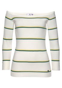 AJC, Damen Pullover, Gelb / Petrol / Perlweiß