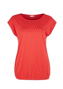 TRIANGLE, Damen Modal-Shirt mit Print-Passe, Neonrot