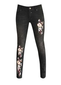 COCCARA, Damen Hose 'Curly', Beige / Anthrazit / Weiß