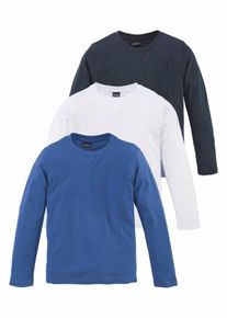 Arizona, Langarmshirt (Packung, 3 tlg.), Blau / Nachtblau / Wei&szlig;
