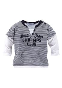 Klitzeklein, Langarmshirt f&uuml;r Baby Jungen, Schwarz / Wei&szlig;