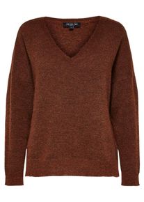 Selected Femme, Damen Wollpullover 'LIVANA', Rostbraun