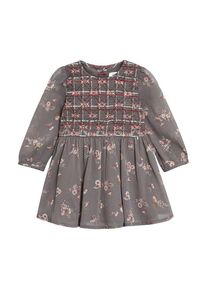 next, Mädchen Baby Chiffonkleid mit Stickereien, Grau / Rosa / Rot