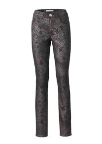 Heine, Damen Jeans, Kastanienbraun / Silber
