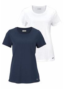 Cheer, Damen T-Shirt, Nachtblau / Wei&szlig;