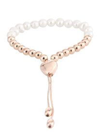 sweet deluxe, Damen Armband 'Thilda', Rosegold / Perlweiß