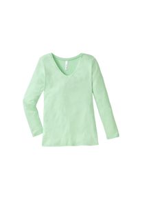 sheego Casual, Damen Basic Shirt Long V-Ausschnitt, Mint