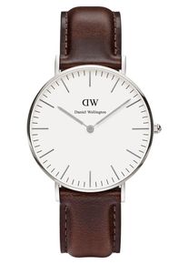 Daniel Wellington, Damen Uhr 'Bristol DW00100056', Dunkelbraun / Silber / Wei&szlig;