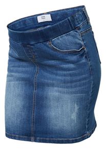 MAMALICIOUS, Damen Gerippter Umstandsrock, Blue Denim