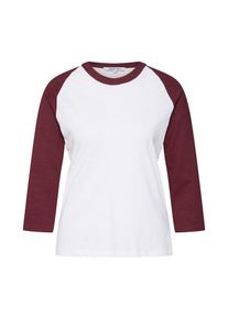 ABOUT YOU, Damen Shirt 'Alisa', Bordeaux / Weiß