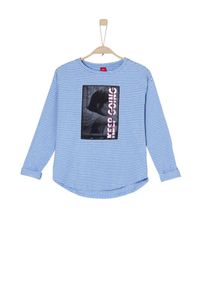 s.Oliver Junior, Mädchen Ringelshirt mit Artwork, Blau