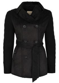 Roosevelt, Damen Kurzmantel mit abnehmbarem G&uuml;rtel, Schwarz