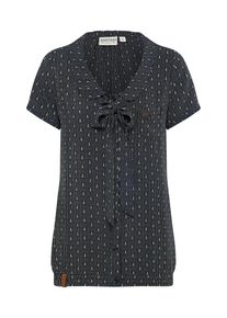 Naketano, Damen Bluse 'Rumvögelchen', Dunkelblau / Weiß