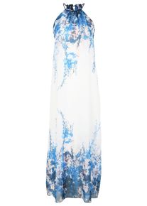 Apart, Damen Maxikleid Rundhals, Blau / Weiß
