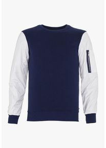 PLUS EIGHTEEN, Herren Sweatshirt, Blau / Offwhite