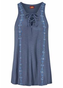 Buffalo, Damen Strandtop mit Schnürdetail, Rauchblau