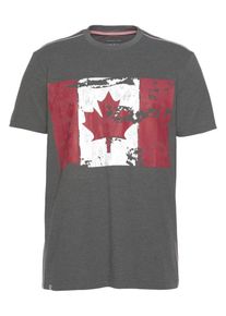 Rhode Island, Herren Shirt, Basaltgrau / Pastellrot / Weiß