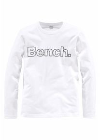 Bench, Langarmshirt, Wei&szlig;meliert