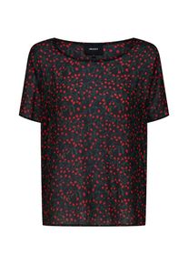 Object, Damen Shirt 'OBJKIMBRIELLA S/S TOP', Rot / Schwarz