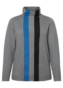 JUNAROSE, Damen Pullover, Blau / Graumeliert / Schwarz