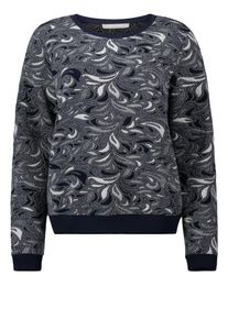 BETTY & CO Betty & Co, Damen Strickpullover, Taubenblau / Dunkelblau / Wei&szlig;