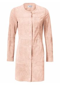 Heine, Damen Ledermantel, Ziegenvelours, Rosé