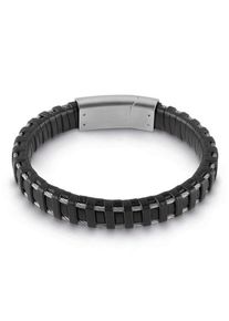 Guess, Herren Armband 'Identity, UMB28002', Dunkelbraun / Silber