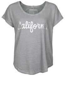True Religion, Damen T-Shirt 'WIDE CREW CALIFORNIA', Grau