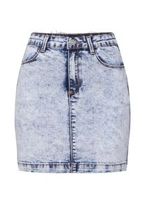 Missguided, Damen Rock 'SUPERSTRETCH DENIM SKIRT BLEACHWASH', Hellblau