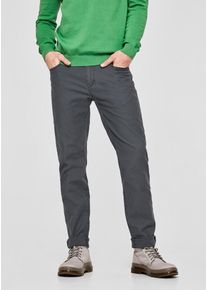 s.Oliver RED LABEL, Herren Tubc Tapered: Twill-Stretchhose, Dunkelgrau