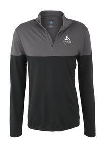 Odlo, Herren Sportoberteil mit Rei&szlig;verschluss, Grau / Schwarz