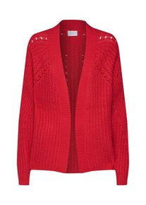 Vila, Damen - Pullover & Strickjacken 'VICABLA KNIT DETAIL L/S CARDIGAN', Rot