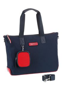 Tommy Hilfiger, Damen Henkeltasche 'Varsity Nylon Tote', Navy / Hellrot
