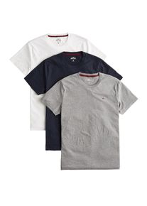 Hollister, Herren Shirt 'MH CREW MULTIPACK MFC', Navy / Grau / Weiß