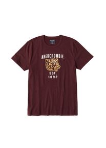 Abercrombie & Fitch Abercrombie & Fitch, Herren Shirt 'PRINT LOGO GLBL 5CC', Burgunder