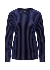 Object, Damen Shirt 'OBJBELIA L/S FITTED TOP', Dunkelblau